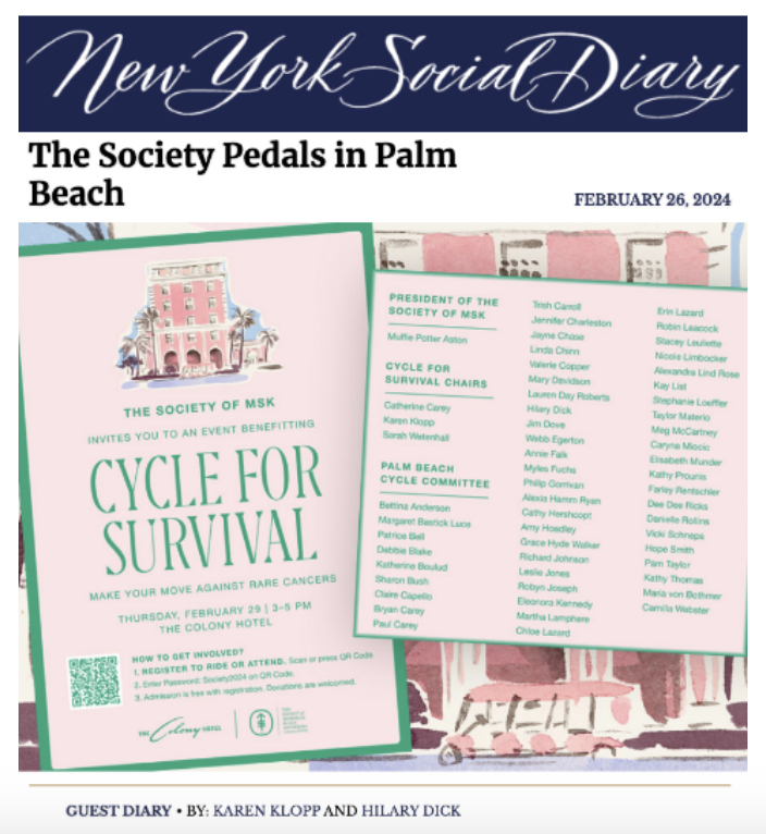 New York Social Diary, Cycle for Survival 